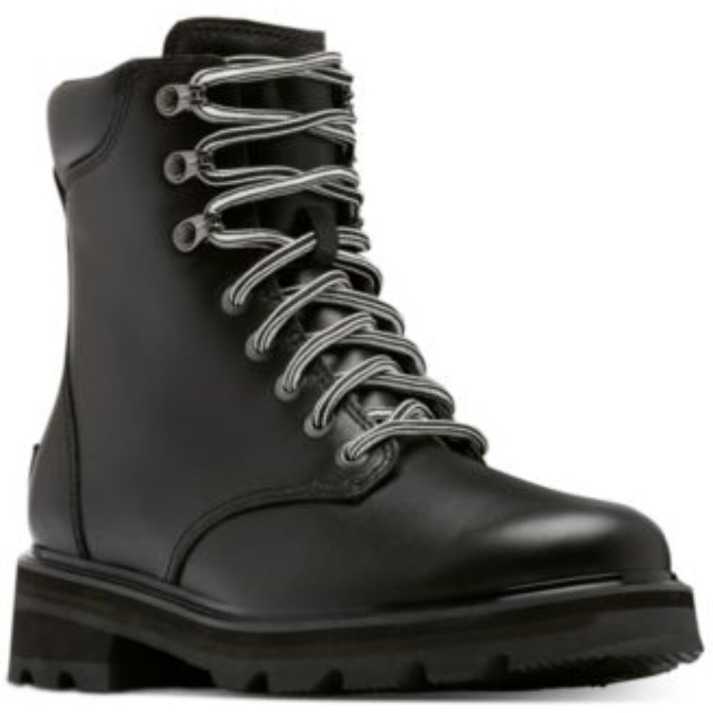 Sorel Lennox Lace-Up Boots Black, Sea Salt 6M - Picture 1 of 1